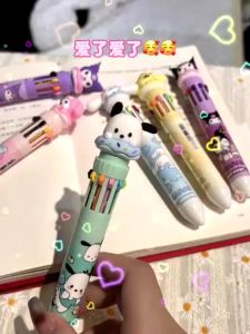 Pen Warna Pelbagai Sanrio Cinnamoroll Kuromi 10 Warna Tekan Cute Pen Pelajar Perempuan Comel Banyak Warna Dalam Satu Pen Sanrio Multicolor 10 Color Ballpoint Pen Push Pen Multi Function Kuromi Cinnamoroll 三丽鸥圆珠笔库洛米多色按压式笔彩色十色按动多功能少女可爱学生 A241