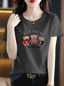 Áo Thun Cotton Tay Ngắn Mùa Hè Cho Nữ Dáng Rộng in Họa Tiết Chất Lượng Cao Phong Cách Hàn Quốc Thường Ngày Cỡ Lớn