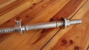 MB-19แกนดัมเบล คานดัมเบล ชุบโครเมี่ยม 14 นิ้ว หรือ 35 cm 1แกน + น็อตล็อคพร้อมซิลยาง 2 อัน