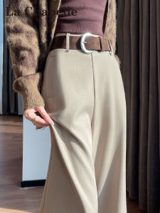 High Waist Loose Casual Wide Leg Pants Womens Autumn New Style La Chapelle Soft Comfortable Polyester Fiber Casual Trousers