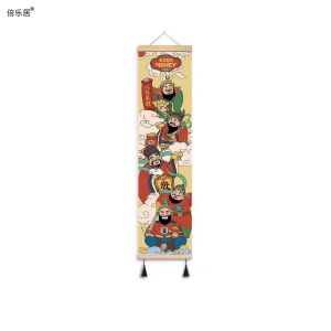 Modern Decorative Painting of God of Fortune for Office Entrance Hall Happiness And Wealth Celebration Wall Art Print on Canvas