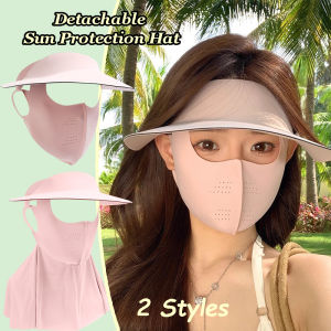 หมวกผ้าไหมน้ำแข็งสำหรับผู้หญิงหมวกหมวกบังแดดปั่นจักรยาน Seluruh Wajah ฤดูร้อนหน้ากากนิรภัยรังสียูวี