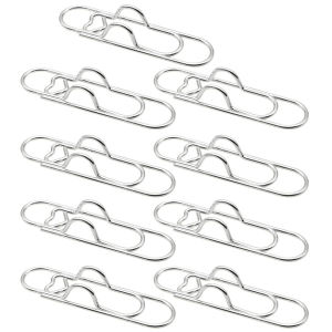 คลิปหนีบกระดาษโลหะรูปหัวใจหลากสีสันอเนกประสงค์ พร้อมที่ใส่ปากกา สำหรับสมุดโน้ต สำหรับโรงเรียนและสำนักงาน