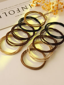 High Elasticity Hair Ties Womens Simple Stylish Hair Bands Korean Style Fashionable Hair Accessories Leather Covered
