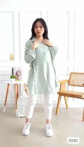 MEYDI long Tunik atasan Wanita dewasa premium bahan cotton yokka one size (30)