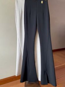 High Waist Slimming Split Suit Pants Womens Summer Small Design High-End Drapey Black Casual Pants Elegant plus Size