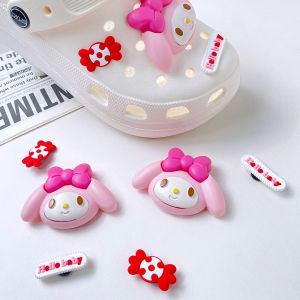 6Pcs Crocs Jibbitz Charms Sanrio Cartoon Cute Melody Detachable Shoe Buckle Decoration for Crocs