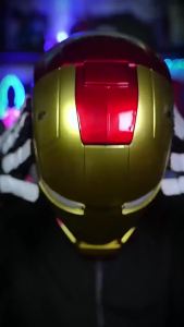 New Hot Iron Man Helmet Mk5 Jarvis Helmet Emit Light Manual Opening Closing High Configuration Collectible Wearable Toys Gift