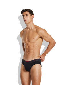 Menccino Pure Cotton Men Low Waist Briefs Underwear Youth Pure Color Cotton U-Type Convex Design Briefs Cotton