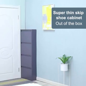 Steel Shoe Cabinet Waterproof Shoe Rack with Cover Cabinet Space Saver Shoe Cabinet Organizer Metal Shoe Cabinet Flip Steel Shoe Rack Wall Mounted