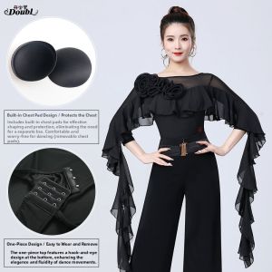 DANBAOLUO | Red Elegant Dance Top Women Ballroom Dancing