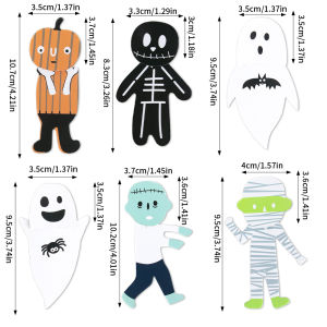 30/60pcs Halloween Lollipop Cards Pumpkin Ghost Skull shaped Candy Package Holder Trick Or Treat Kids Gift Halloween Party Decor