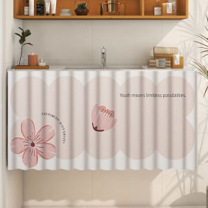 Waterproof Self-Adhesive Bathroom Sink Cabinet Dustproof Ugly Cover Curtain Toilet Room Decorative Fabric Door Curtain