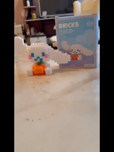 Blok Binaan Kuromi Micro Bricks Toy Figure Kids Cute Building Block Model Creative Educational Gift