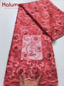 Hot Selling African Tulle Lace Fabric 2025 High Quality Nigerian Embroidered Lace Fabric For Sewing Beauty Women Dress F4257