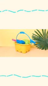 H&H Beach Toys - Plastic Beach Toys Sand Set for Kids w/ Bucket  Laruan