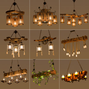 SANGEJIANGREN | Retro Industrial Style Boat Wood Chandelier