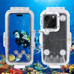 Cho iPhone 16 Pro/16 Pro Max/15 Pro Max/15 Plus / 14 Plus / 14 Pro Max / 13 Pro Max / 12 Pro Max / 11 Pro Max PULUZ 40M/130ft vỏ bảo vệ chống nước khi lặn chụp ảnh bìa vỏ chụp dưới nước video