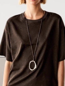 Minimalist Geometric Irregular Pendant Leather Rope Necklace Adjustable High-End Long Sweater Chain Women Fashion Jewelry