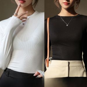 MiiOW | Áo sơ mi cổ tròn dài tay ấm áp cho nữ MiiOW Cat Person Áo lót bên trong mùa thu đông ôm vừa vặn đa năng giảm béo