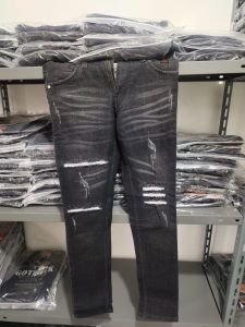 Celana Jeans Pria Sobek Slimfit Black Spray X Celana Panjang Pria Celana Jeans Sobek