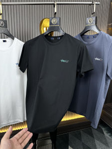 Cool Cotton Short Sleeve round Neck T-Shirt Mens Casual Summer Fashion Basic Loose Fit Printed Youth Popular T-shirt