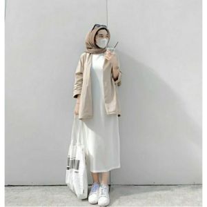 Basic Inner Dress knit Long vest / Dress bahan knit tebal / long dress knit premium Gaun Maxi Casual Knit Dress Casual Lengan Panjang - Lazada