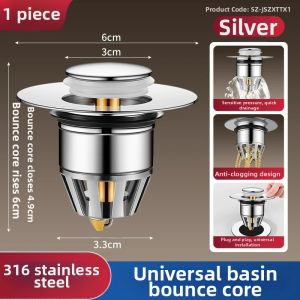 YEMO | Anti-odor Press Down Sink Stopper