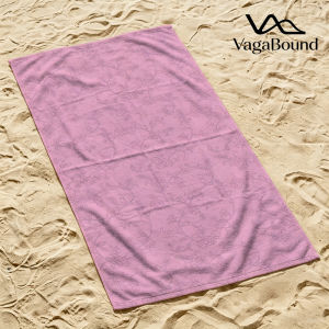 Pink Floral Vines Luxury Beach Towels Crafted from Combed Cotton Plush and Absorbent Beach Towel or Pool Towels