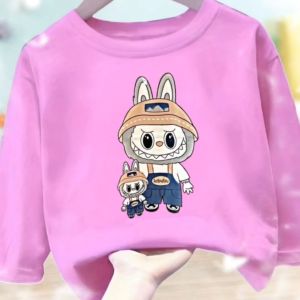 Baju Kaos Fashion Anak Cewek & Cowok Usia 1-12 Tahun Bergambar Baby Labubu Terbaru Bahan Babyterry