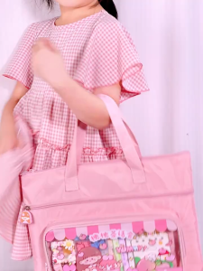 Cartoon Canvas Tote Bag Waterproof Tutorial Bag Portable Large Capacity Books Storage Bag for Kids Boy Girls