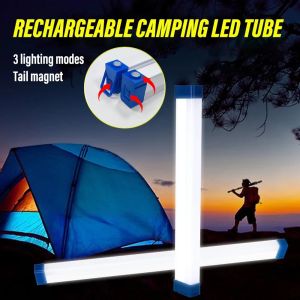 17CM LED Rechargeable Tube Camping Light Magnetic Suspension Portable Light Bulb for EmergencyNight MarketOutdoor Lighting