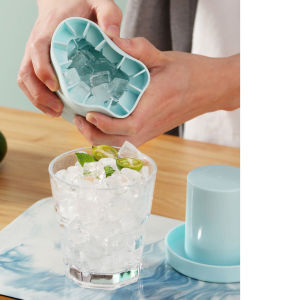 Naukaha【Ready in Stock】 Silicone Ice Cube Mold Creative Round Ice Bucket Ice Maker Holds Up to 60 Ice Cubes