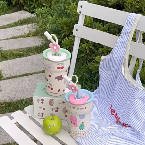 700ml 316 Stainless Steel Coffee Tumbler Leakproof Thermos Cup Hot & Cold Insulated Mug Large capacity ice cube thermos MS0650