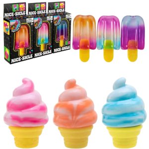 Bandai | Cube By Schylling Sensory Squeeze Toy Ice Cream Color Squishy Stress Relief Fidget Toys Children Adults Collectable