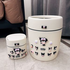 Large Capacity Covered Trash Can for Living Room And Bedroom Home Use Luxury Feelings No Cover Storage Bucket Cool Design