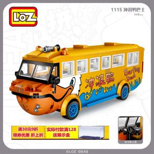 Loz Lizhi Hand-Made Diamond Building Blocks Creative Surfing Duck Vehicles Carrier Bus Educational Toys Boy Adult Car Model