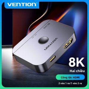 Vention 8K Hai Hướng HDMI Switch 2.1 1x2/2x1 Bộ Chuyển Đổi Cho PS4/5 Xiaomi TV Box Hợp Kim Nhôm Bộ Chia HDMI