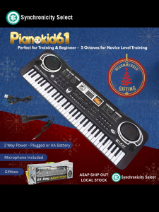 PianoKid61 - 61 Key Portable Electronic Piano Keyboard with Microphone - Ideal Teaching Gift for Beginner Boys & Girls | Digital Organ Keyboard with USB Black | Musical Instrument for Kids Ages 4-13