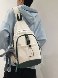 Large Capacity Mens Shoulder Bag Crossbody Backpack for 13 Inch Tablet Nylon Material Sport Style Casual Scene Use