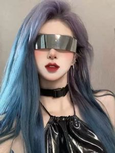 แว่นตาเที่ยวผับ แว่นแฟชั่น แว่นกันแดด แว่นอวกาศ ป้องกันแสงUV สำหรับผู้ชายและผู้หญิง กันลม กันแดด