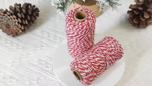 10M Red and White Twine Cotton String Christmas Rope Ribbon for Crafts / Gift Wrapping / Party Decor
