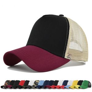 2026 1PC New 5 Pane Mesh Baseball Cap Adult Hip Hop Curved Snapback Hats Summer Sunshade Sun Hat Simple Trucker Cap Advertising