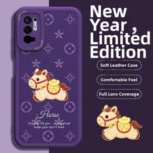 imobile | New Year Pattern Little Horse Design Shockproof Sheepskin Phone Case