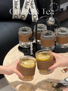 French Star Glass Water Cup Home Set Juice Cup Womens Light Luxury High Beauty Tea Cup New Style