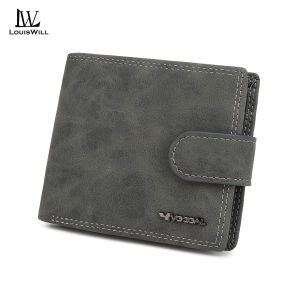LouisWill Mens Wallet Simple Short Soft PU Business Wallet Multi-Card Position Holder Short Travel Purses Coin Pouch ID Credit Cards Holders