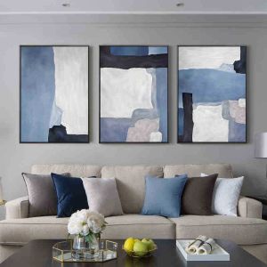 Scandinavian Abstract Triple-panel Decoration Painting Large Size