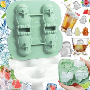 Penguin Ice Cube Mold2.2 inch Large Thick Silicone Whiskey Ice MoldFun Shape Suitable for  Cocktails Bourbon  Ice Cube Tray