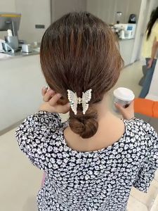 Pearl Butterfly Hair pin Fashion Korea Hair Clip Metal Hair Claw Hair Accessories For Woman