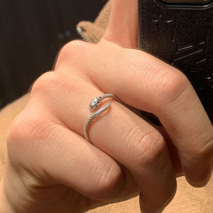Italian S925 sterling silver snake ring for women